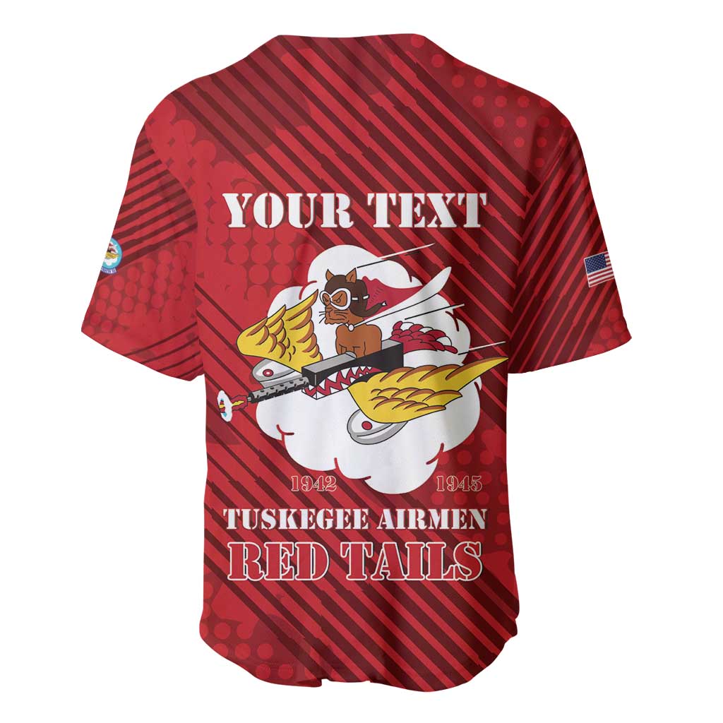 Personalized Tuskegee Airmen Red Tails Baseball Jersey 301st Fighter Squadron - Red - Wonder Print Shop