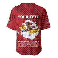 Personalized Tuskegee Airmen Red Tails Baseball Jersey 301st Fighter Squadron - Red - Wonder Print Shop