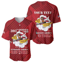 Personalized Tuskegee Airmen Red Tails Baseball Jersey 301st Fighter Squadron - Red - Wonder Print Shop