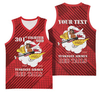 Personalized Tuskegee Airmen Red Tails Basketball Jersey 301st Fighter Squadron - Red - Wonder Print Shop
