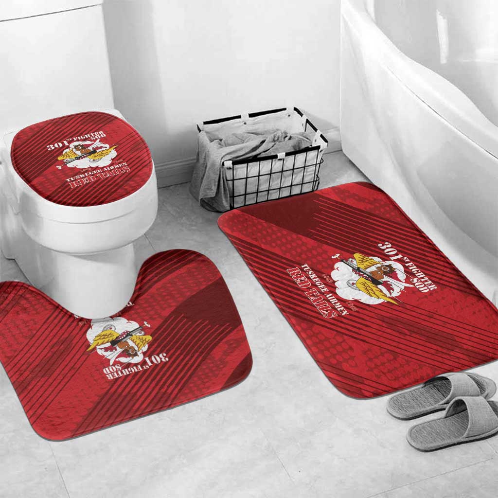 Tuskegee Airmen Red Tails Bathroom Set 301st Fighter Squadron - Red - Wonder Print Shop