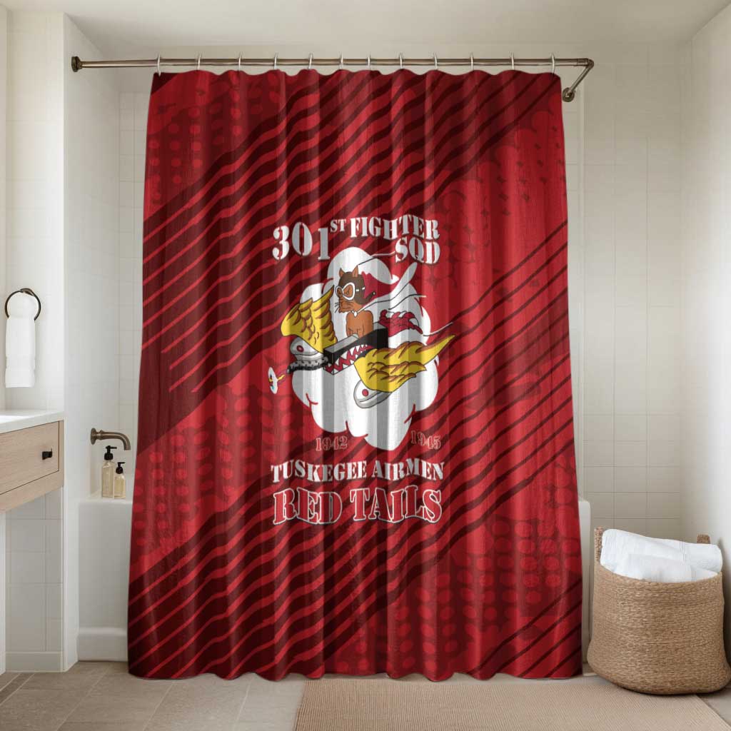 Tuskegee Airmen Red Tails Bathroom Set 301st Fighter Squadron - Red - Wonder Print Shop