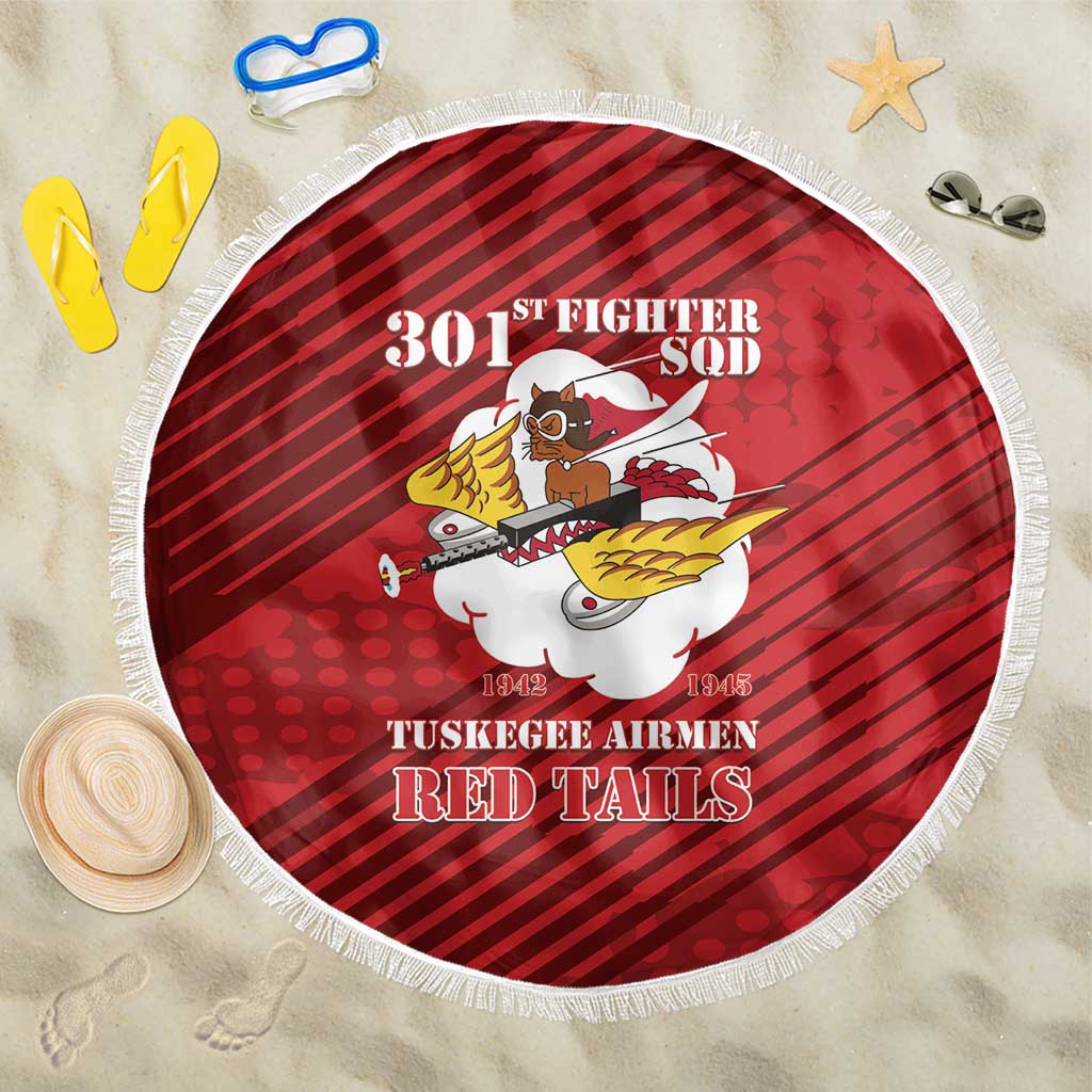 Tuskegee Airmen Red Tails Beach Blanket 301st Fighter Squadron - Red - Wonder Print Shop
