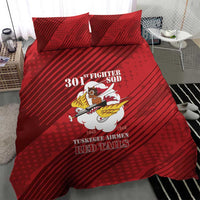 Tuskegee Airmen Red Tails Bedding Set 301st Fighter Squadron - Red - Wonder Print Shop