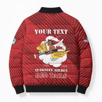 Personalized Tuskegee Airmen Red Tails Bomber Puffer Jacket 301st Fighter Squadron - Red - Wonder Print Shop