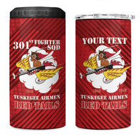 Personalized Tuskegee Airmen Red Tails 4 in 1 Can Cooler Tumbler 301st Fighter Squadron - Red - Wonder Print Shop