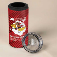 Personalized Tuskegee Airmen Red Tails 4 in 1 Can Cooler Tumbler 301st Fighter Squadron - Red - Wonder Print Shop