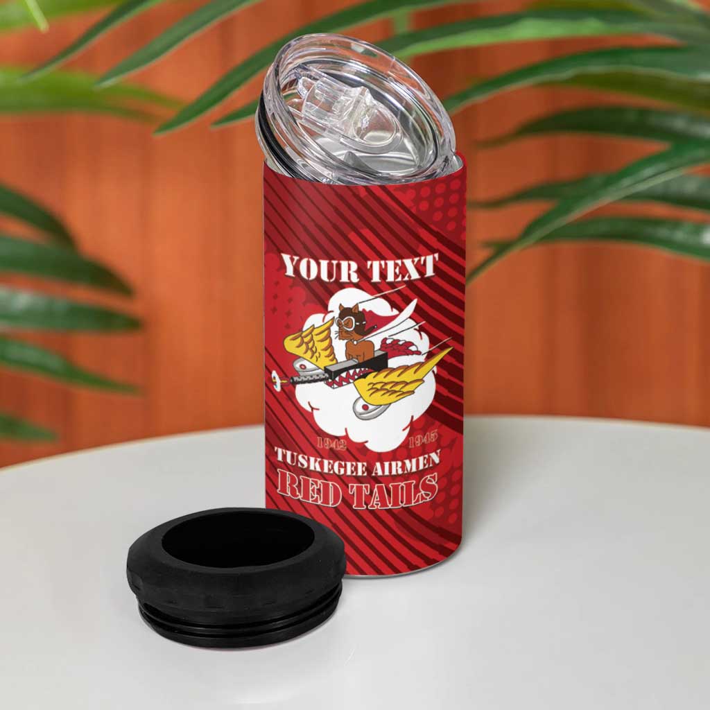 Personalized Tuskegee Airmen Red Tails 4 in 1 Can Cooler Tumbler 301st Fighter Squadron - Red - Wonder Print Shop