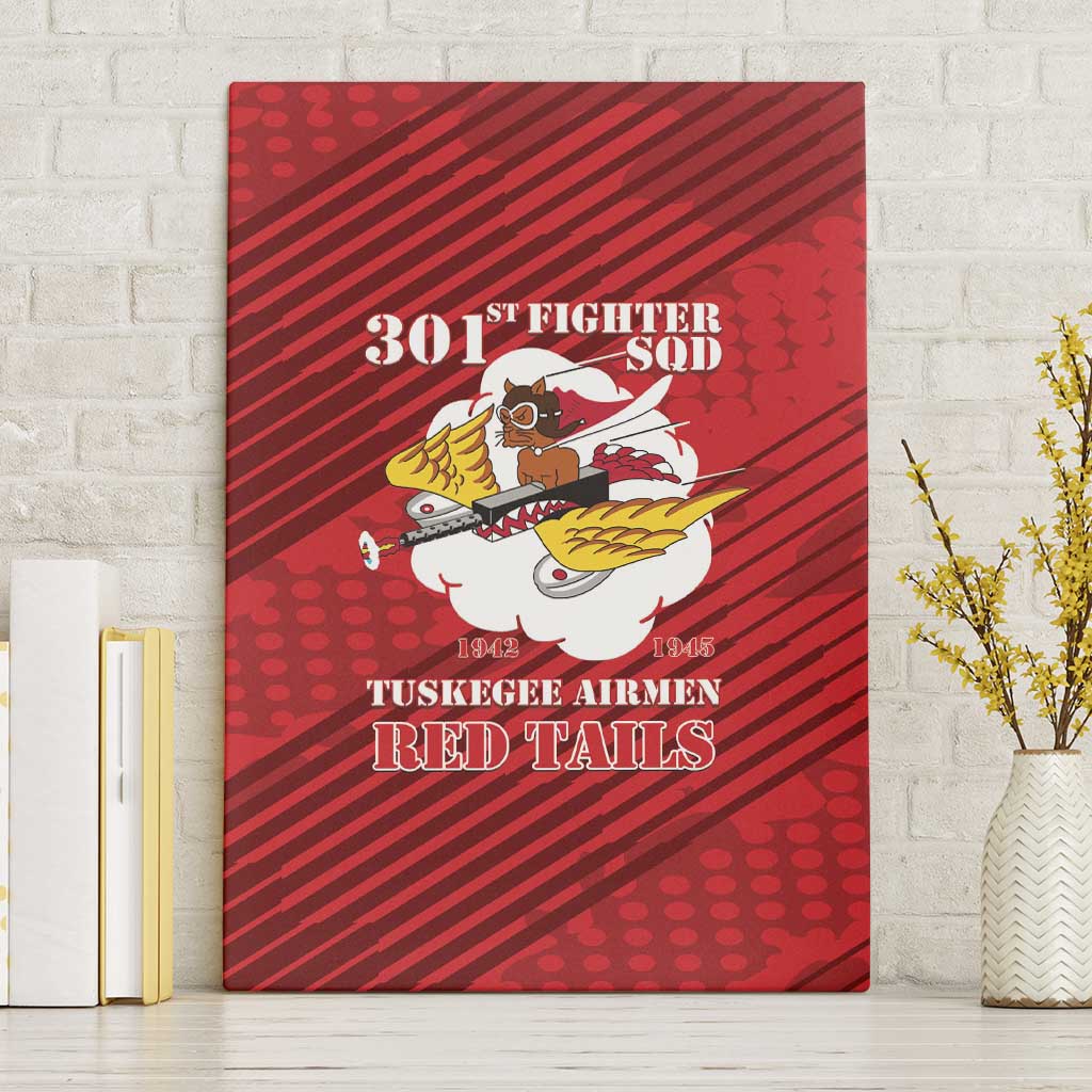 Tuskegee Airmen Red Tails Canvas Wall Art 301st Fighter Squadron - Red - Wonder Print Shop