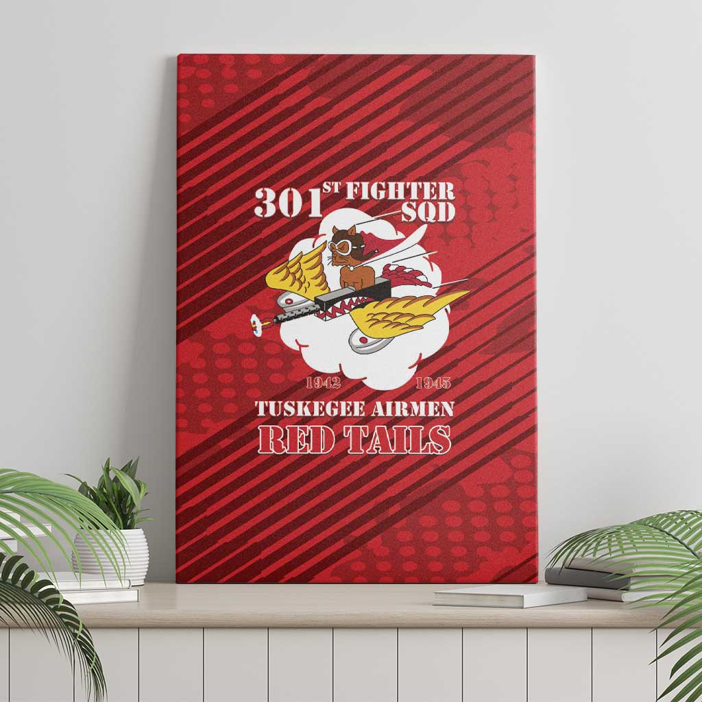 Tuskegee Airmen Red Tails Canvas Wall Art 301st Fighter Squadron - Red - Wonder Print Shop