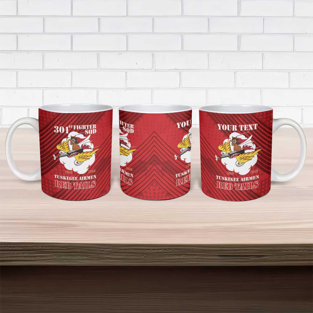 Personalized Tuskegee Airmen Red Tails Ceramic Mug 301st Fighter Squadron - Red - Wonder Print Shop