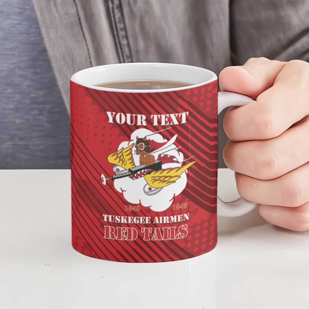 Personalized Tuskegee Airmen Red Tails Ceramic Mug 301st Fighter Squadron - Red - Wonder Print Shop