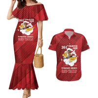 Personalized Tuskegee Airmen Red Tails Couples Matching Mermaid Dress and Hawaiian Shirt 301st Fighter Squadron - Red - Wonder Print Shop