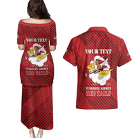 Personalized Tuskegee Airmen Red Tails Couples Matching Puletasi and Hawaiian Shirt 301st Fighter Squadron - Red - Wonder Print Shop