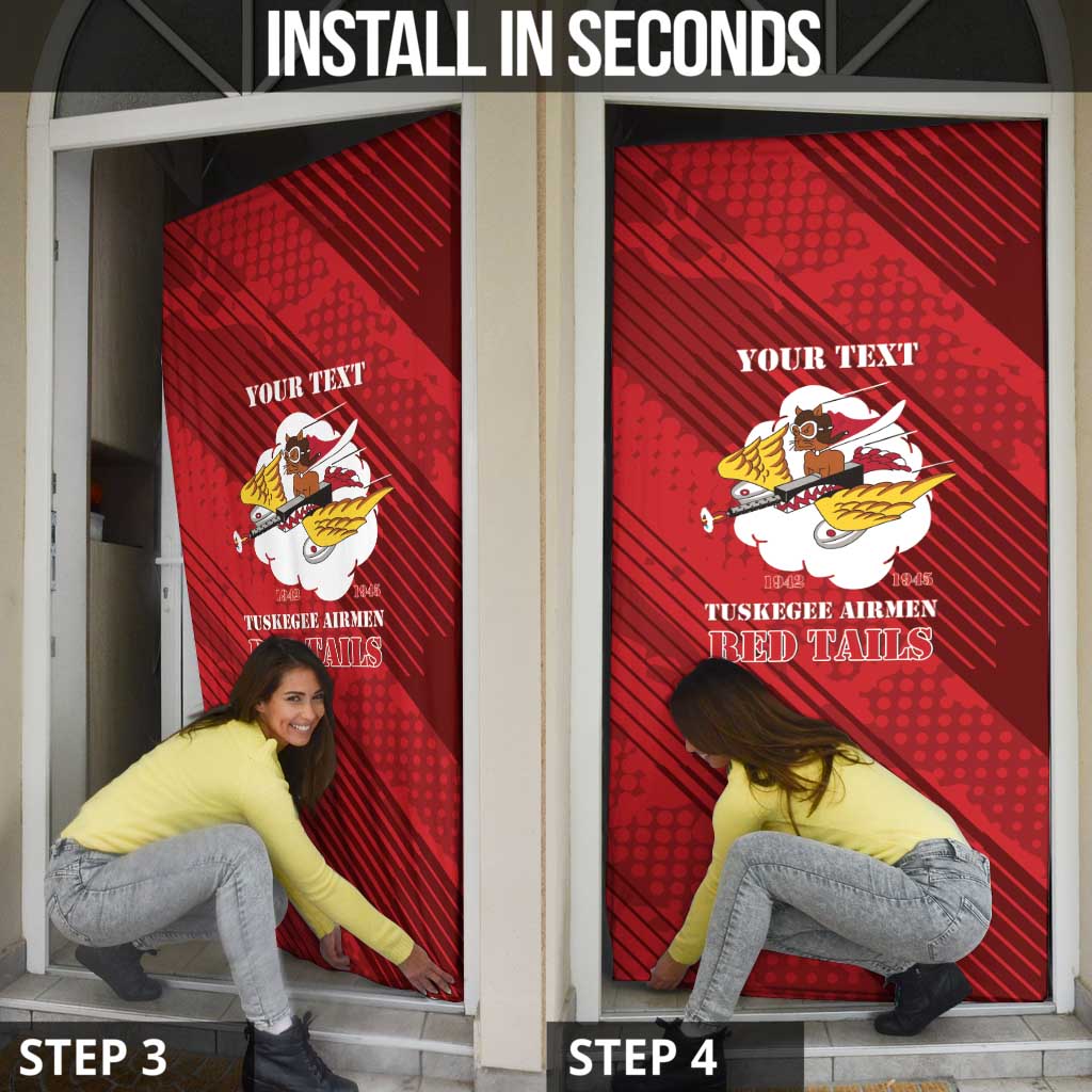 Personalized Tuskegee Airmen Red Tails Door Cover 301st Fighter Squadron - Red - Wonder Print Shop