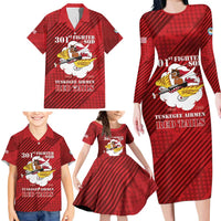Personalized Tuskegee Airmen Red Tails Family Matching Long Sleeve Bodycon Dress and Hawaiian Shirt 301st Fighter Squadron - Red - Wonder Print Shop