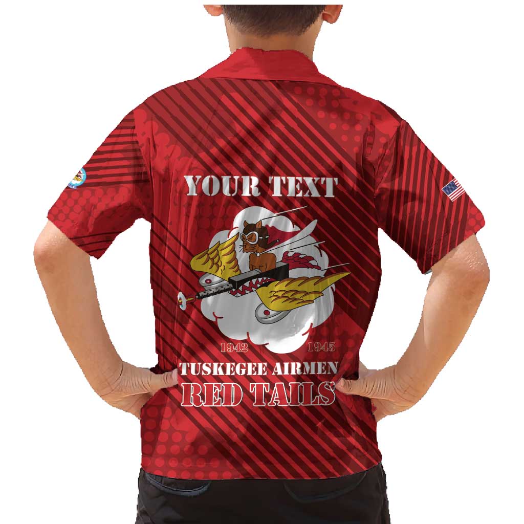 Personalized Tuskegee Airmen Red Tails Family Matching Mermaid Dress and Hawaiian Shirt 301st Fighter Squadron - Red - Wonder Print Shop