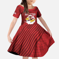 Personalized Tuskegee Airmen Red Tails Family Matching Off The Shoulder Long Sleeve Dress and Hawaiian Shirt 301st Fighter Squadron - Red - Wonder Print Shop
