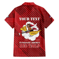 Personalized Tuskegee Airmen Red Tails Family Matching Off The Shoulder Long Sleeve Dress and Hawaiian Shirt 301st Fighter Squadron - Red - Wonder Print Shop