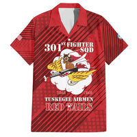 Personalized Tuskegee Airmen Red Tails Family Matching Off Shoulder Maxi Dress and Hawaiian Shirt 301st Fighter Squadron - Red - Wonder Print Shop