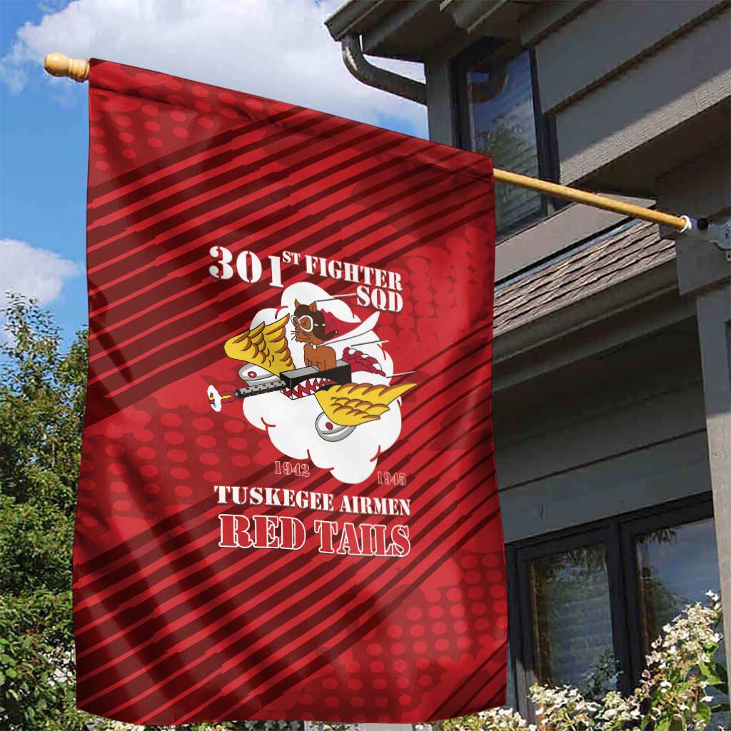 Tuskegee Airmen Red Tails Garden Flag 301st Fighter Squadron - Red - Wonder Print Shop
