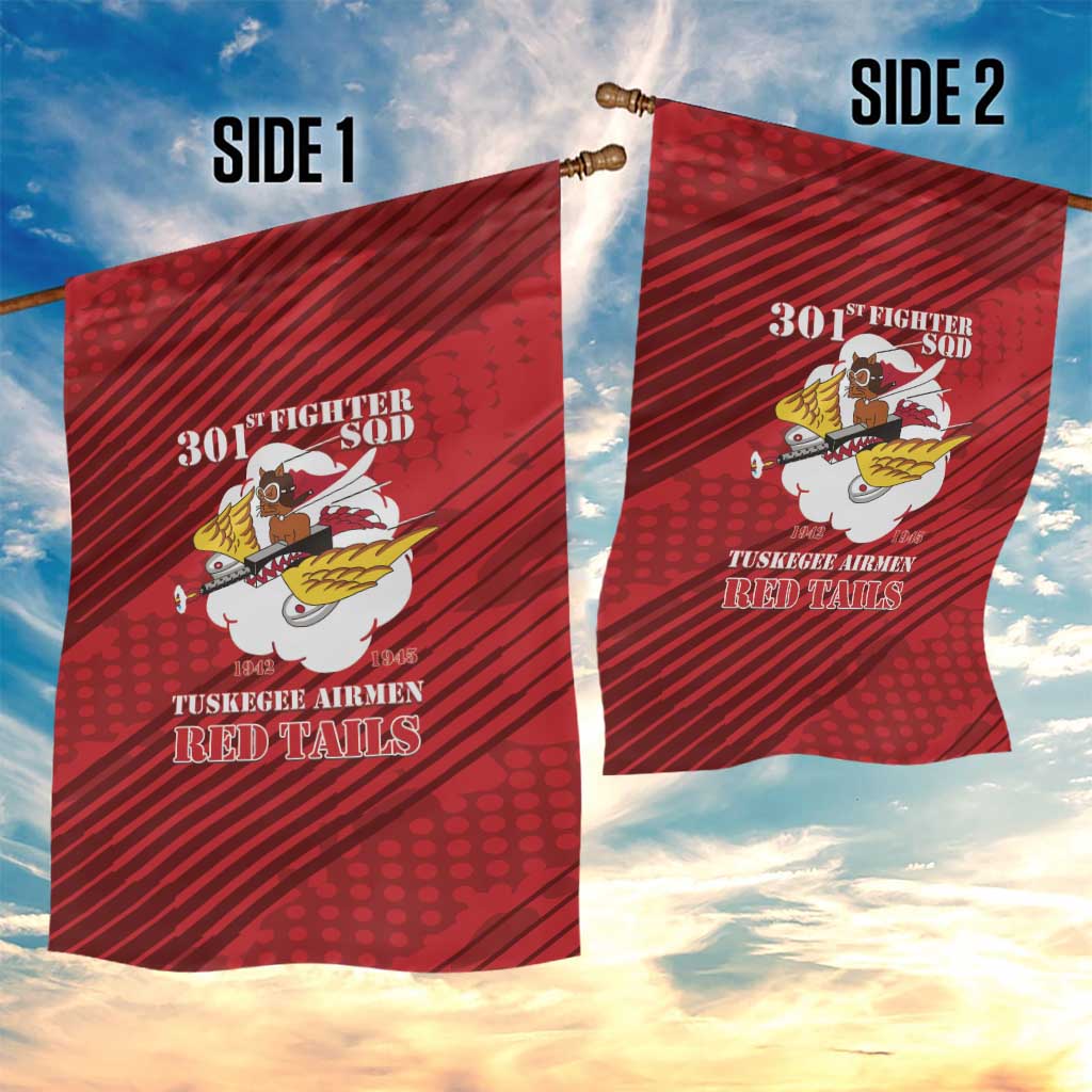 Tuskegee Airmen Red Tails Garden Flag 301st Fighter Squadron - Red - Wonder Print Shop