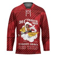 Personalized Tuskegee Airmen Red Tails Hockey Jersey 301st Fighter Squadron - Red - Wonder Print Shop