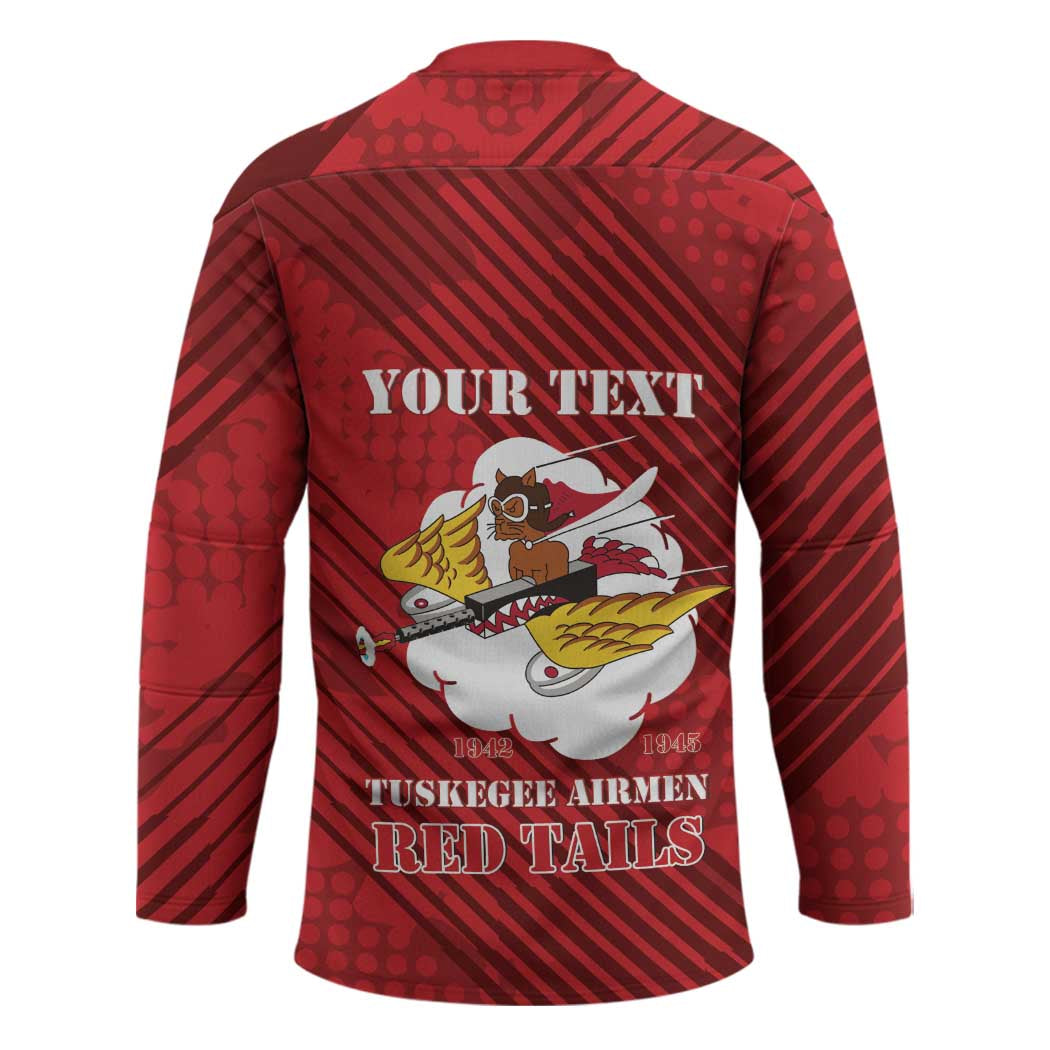 Personalized Tuskegee Airmen Red Tails Hockey Jersey 301st Fighter Squadron - Red - Wonder Print Shop