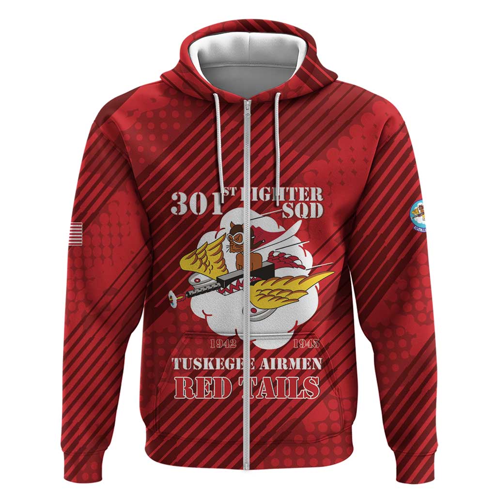 Personalized Tuskegee Airmen Red Tails Hoodie 301st Fighter Squadron - Red - Wonder Print Shop