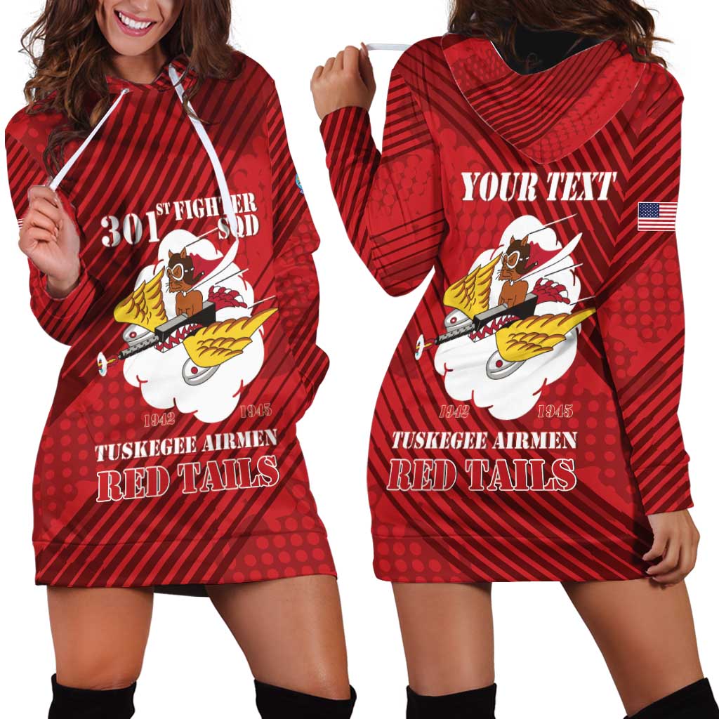 Personalized Tuskegee Airmen Red Tails Hoodie Dress 301st Fighter Squadron - Red - Wonder Print Shop