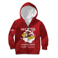 Personalized Tuskegee Airmen Red Tails Kid Hoodie 301st Fighter Squadron - Red - Wonder Print Shop