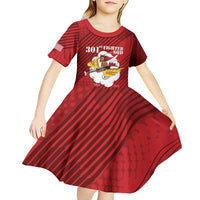 Personalized Tuskegee Airmen Red Tails Kid Short Sleeve Dress 301st Fighter Squadron - Red - Wonder Print Shop