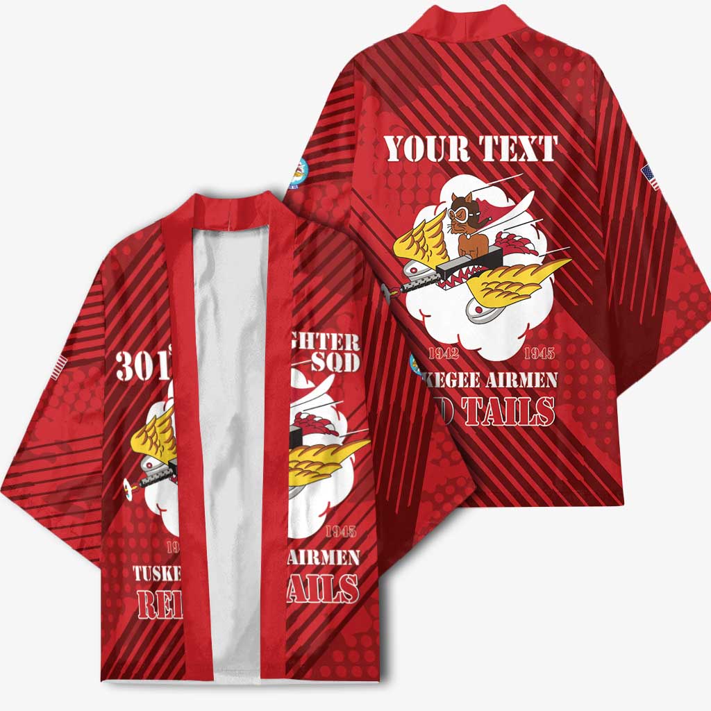 Personalized Tuskegee Airmen Red Tails Kimono 301st Fighter Squadron - Red - Wonder Print Shop
