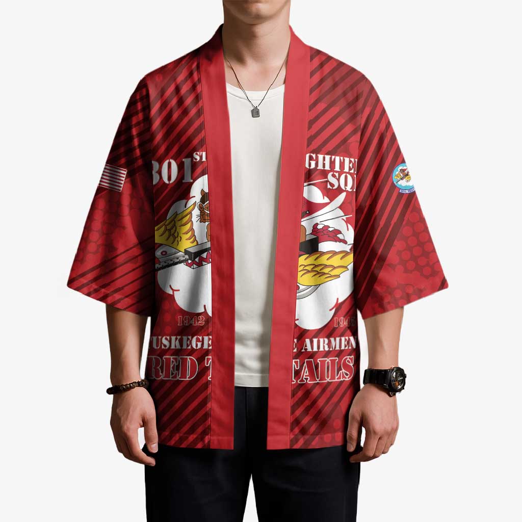 Personalized Tuskegee Airmen Red Tails Kimono 301st Fighter Squadron - Red - Wonder Print Shop