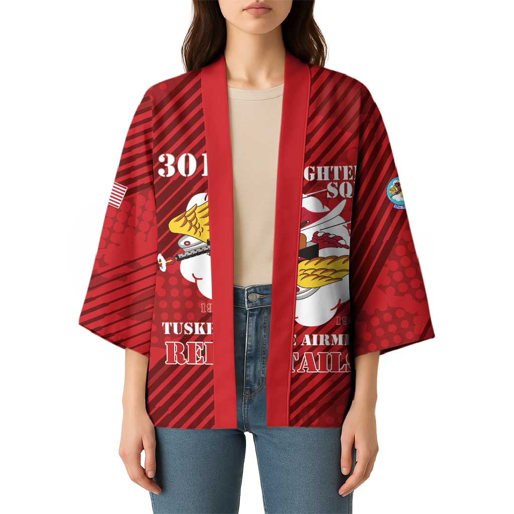 Personalized Tuskegee Airmen Red Tails Kimono 301st Fighter Squadron - Red - Wonder Print Shop