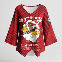 Personalized Tuskegee Airmen Red Tails Kimono Sleeve Blouse 301st Fighter Squadron - Red - Wonder Print Shop