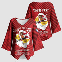 Personalized Tuskegee Airmen Red Tails Kimono Sleeve Blouse 301st Fighter Squadron - Red - Wonder Print Shop