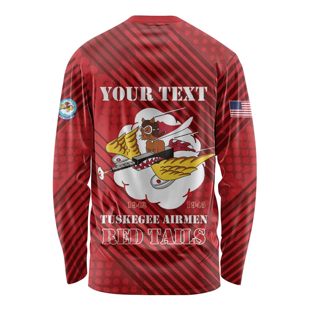 Personalized Tuskegee Airmen Red Tails Long Sleeve Shirt 301st Fighter Squadron - Red - Wonder Print Shop