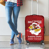 Tuskegee Airmen Red Tails Luggage Cover 301st Fighter Squadron - Red - Wonder Print Shop