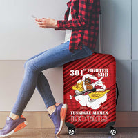 Tuskegee Airmen Red Tails Luggage Cover 301st Fighter Squadron - Red - Wonder Print Shop