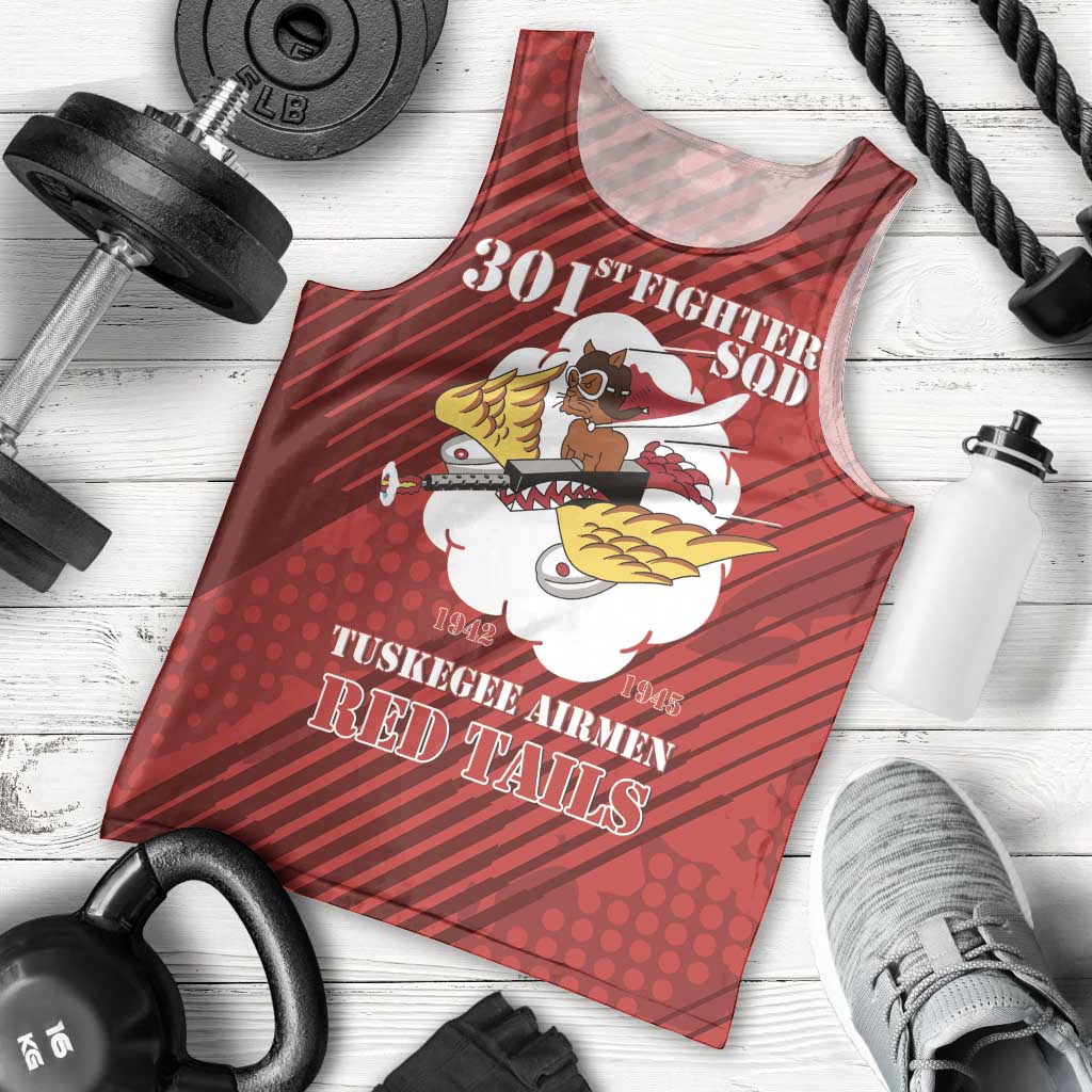 Personalized Tuskegee Airmen Red Tails Men Tank Top 301st Fighter Squadron - Red - Wonder Print Shop
