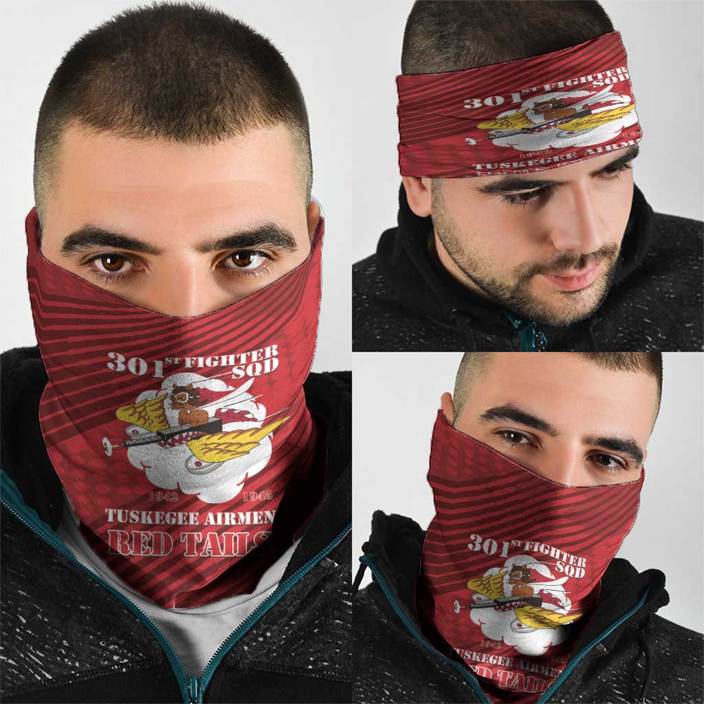 Tuskegee Airmen Red Tails Neck Gaiter 301st Fighter Squadron - Red - Wonder Print Shop