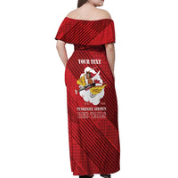 Personalized Tuskegee Airmen Red Tails Off Shoulder Maxi Dress 301st Fighter Squadron - Red - Wonder Print Shop