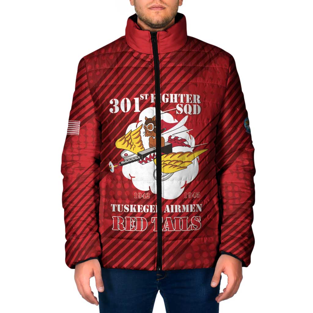 Personalized Tuskegee Airmen Red Tails Padded Jacket 301st Fighter Squadron - Red - Wonder Print Shop