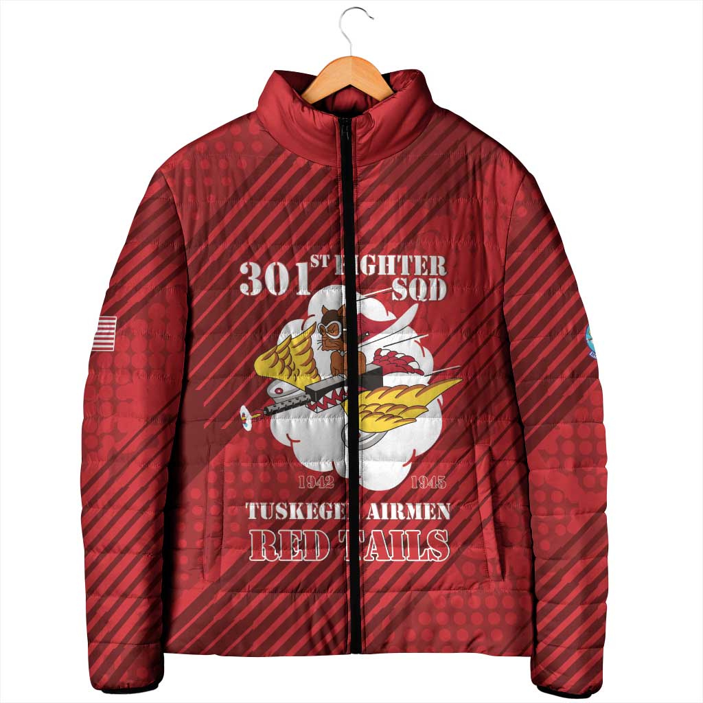Personalized Tuskegee Airmen Red Tails Padded Jacket 301st Fighter Squadron - Red - Wonder Print Shop