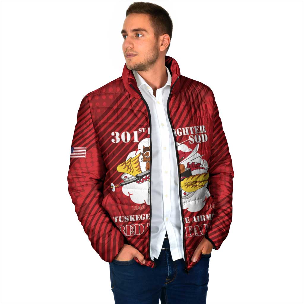Personalized Tuskegee Airmen Red Tails Padded Jacket 301st Fighter Squadron - Red - Wonder Print Shop