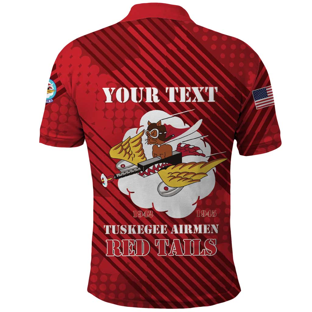 Personalized Tuskegee Airmen Red Tails Polo Shirt 301st Fighter Squadron - Red - Wonder Print Shop