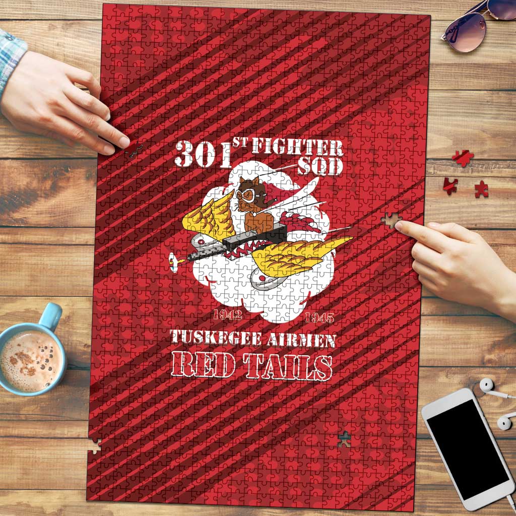 Tuskegee Airmen Red Tails Puzzle 301st Fighter Squadron - Red - Wonder Print Shop