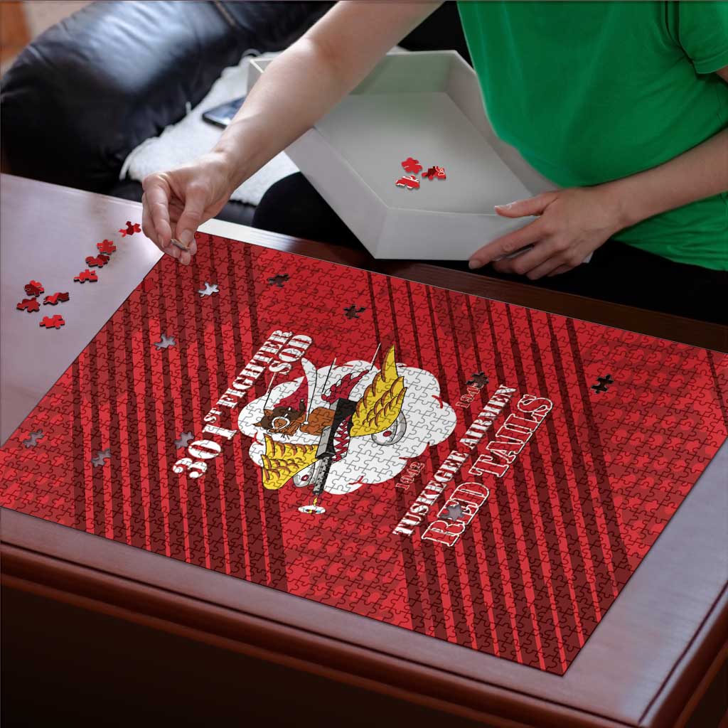 Tuskegee Airmen Red Tails Puzzle 301st Fighter Squadron - Red - Wonder Print Shop