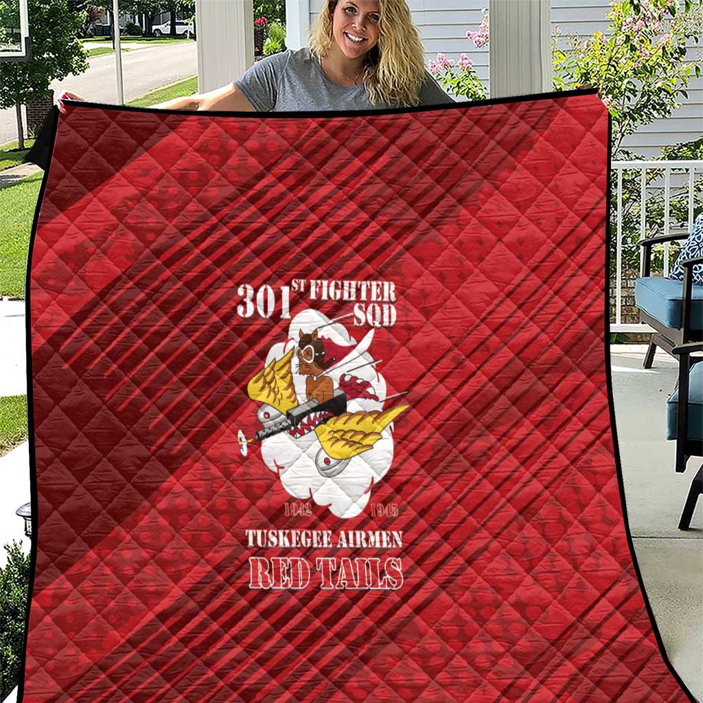 Tuskegee Airmen Red Tails Quilt 301st Fighter Squadron - Red - Wonder Print Shop